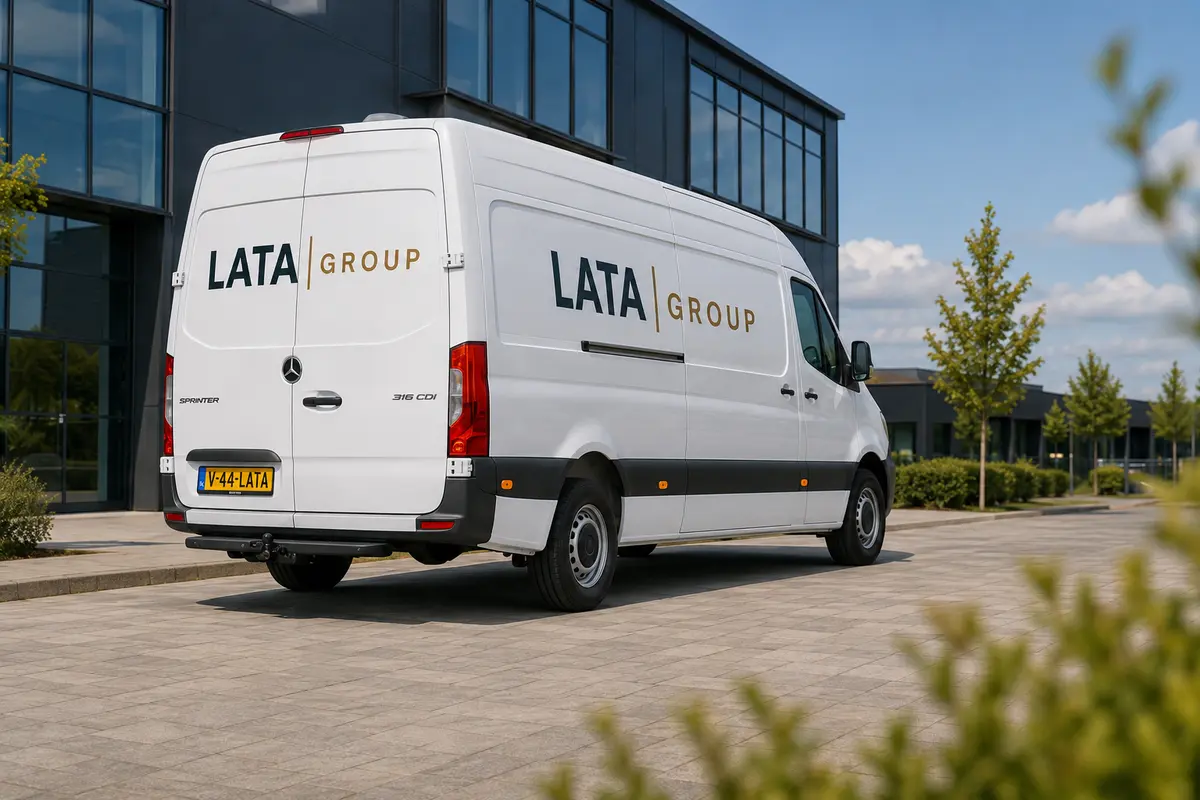 LATA Group bedrijfswagen geparkeerd bij het bedrijfspand